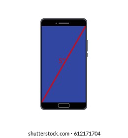 Changes in today's mobile phones. Resize of mobile phones diagonally. Various sizes of screens of mobile smart phones.
