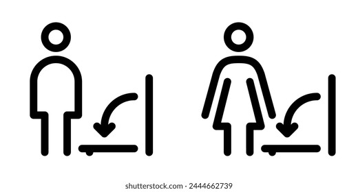 Cambiar conjunto de iconos de línea de tablero. Vector gráfico