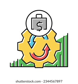 Ändern der Farbe des Geschäftsmodells Symbol Vektorgrafik. verändertes Geschäftsmodellzeichen. einzelne Symbolillustration
