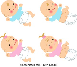 Changing diapers for boys and girls
Baby