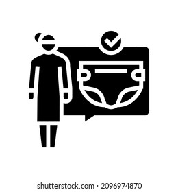 changing diapers glyph icon vector. changing diapers sign. isolated contour symbol black illustration