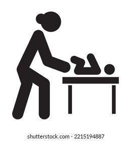 changing diapers icon vector design template in black color isolated sign on white background