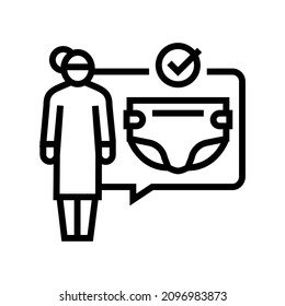 changing diapers line icon vector. changing diapers sign. isolated contour symbol black illustration