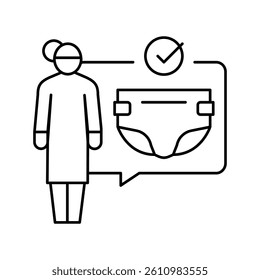 changing diapers line icon vector. changing diapers sign. isolated contour symbol black illustration