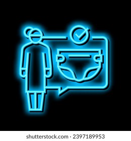 Wechselnde Windeln Neonlicht-Zeichen Vektor. Wechseldiapier