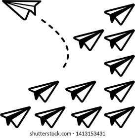 Changing direction icon in outline style