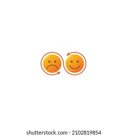 Changing emotions, moody, mood booster. Vector icon template