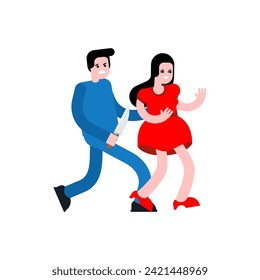 Cambiando de marido. tipo traicionado. Hombre traidor con cuchillo. Concepto de pegar un cuchillo en la espalda de la esposa.