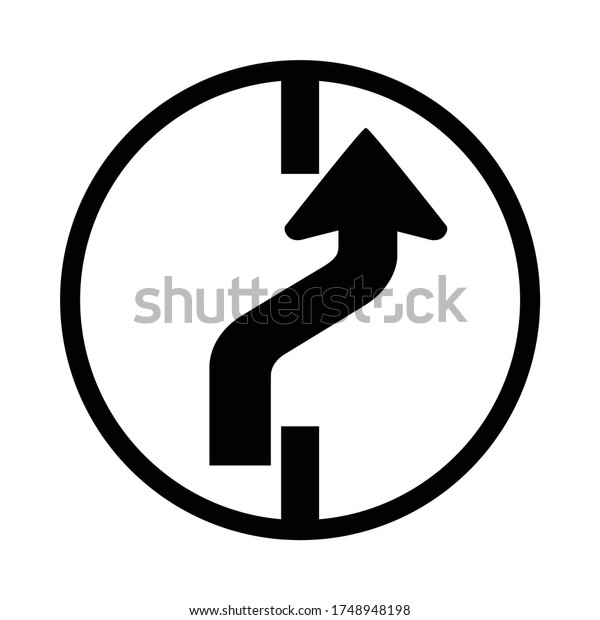 changing to left lane, changing to right lane,\
traffic sign on the\
roadside