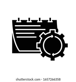 Cambiar planos icono negro, ilustración conceptual, símbolo plano vectorial, signo de glifo.
