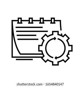 Changing plans line icon, concept sign, outline vector illustration, linear symbol.