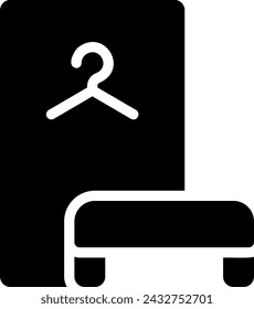 changing room glyph icon illustration vector