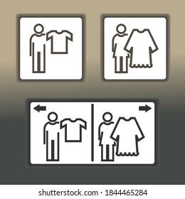 Changing room icon. Fitting dressing room symbol. Illustration vector