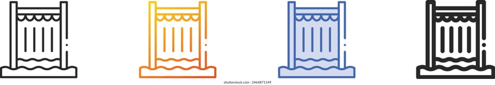 changing room icon.Thin Linear, Gradient, Blue Stroke and bold Style Design Isolated On White Background