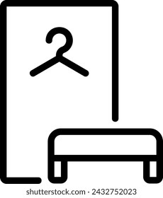 changing room line icon illustration vector