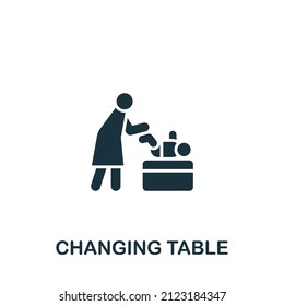 Changing Table icon. Monochrome simple Changing Table icon for templates, web design and infographics