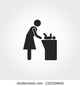 Changing Table icon. Monochrome style design from baby things collection. UI. Pixel perfect simple pictogram changing table icon. Web design, apps, software, print usage.