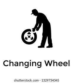 Changing wheel glyph icon design 