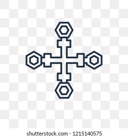Changing Wheels Tool vector outline icon isolated on transparent background, high quality linear Changing Wheels Tool transparency concept can be used web and mobile