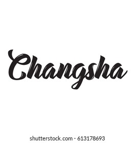 changsha, text design. Vector calligraphy. Typography poster. Usable as background.