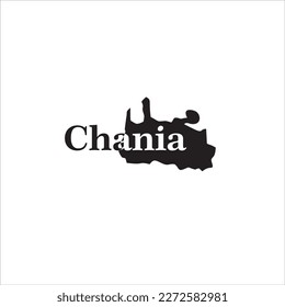 Chania Greece map and black lettering design on white background