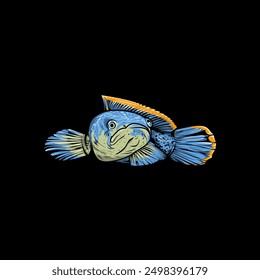 Vector de pescado Channa. Ilustración vectorial