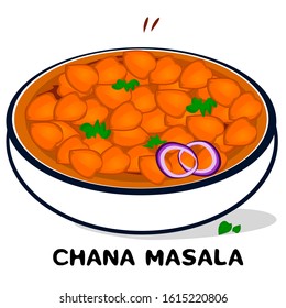 Channa Masala or Masala Chana indian Punjabi food Vector