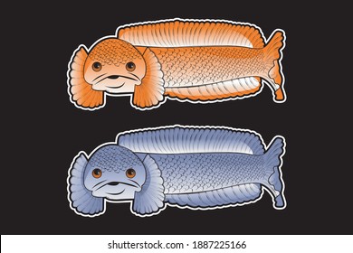 Channa snake head predator animal fish wild life in water illustration vector