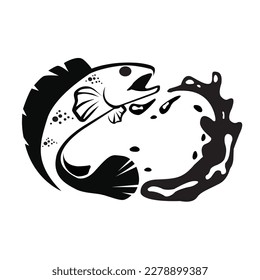 ilustración de diseño de la plantilla del logotipo del pez cabeza de serpiente de channa. peces depredadores con agua salpicada logotipo eps 10