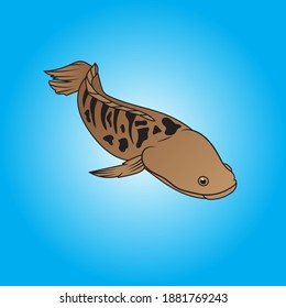 Channa Snakehead Ilustración vectorial de los peces para símbolo de señas para la educación y el arte del mar de elementos