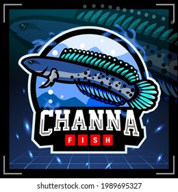 Channa stewarti fish mascot. esport logo design