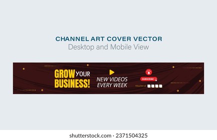 channel art cover. cover banner. modern, and creative channel banner. channel art, cover design, header art photo, and social media platform header or web banner