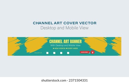 channel art cover. cover banner. modern, and creative channel banner. channel art, cover design, header art photo, and social media platform header or web banner