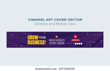 channel art cover. cover banner. modern, and creative channel banner. channel art, cover design, header art photo, and social media platform header or web banner