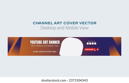 channel art cover. cover banner. modern, and creative channel banner. channel art, cover design, header art photo, and social media platform header or web banner