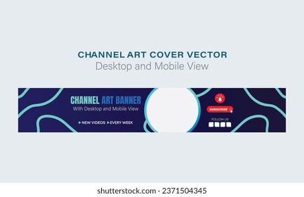 channel art cover. cover banner. modern, and creative channel banner. channel art, cover design, header art photo, and social media platform header or web banner