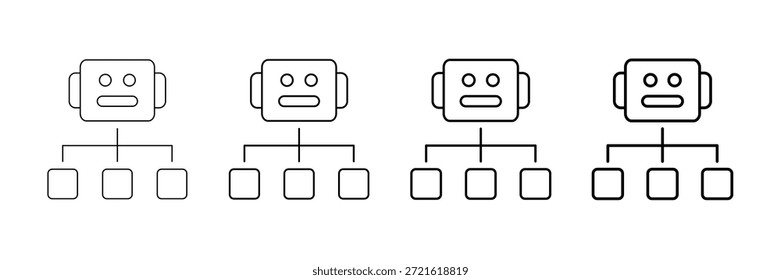 Vector De Iconos De Bot De Canal Establecido En Diferentes Estilos De Línea De Trazo