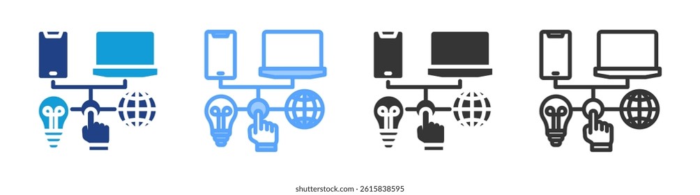 Channel Coding icon set multiple style collection