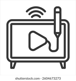 Channel Design Outline Icon Vector Illustration