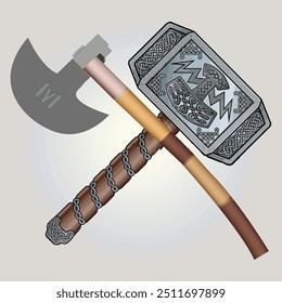 Channel divine power with Thor’s Hammer or embrace unstoppable force with Turgut’s Axe—both set against a sleek gradient white background for a striking, modern touch.



