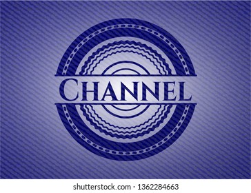 Channel emblem with denim texture