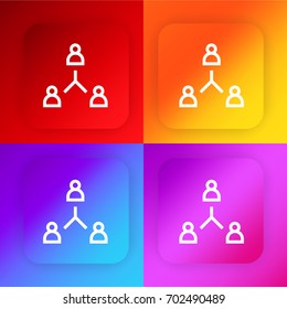 Channel four color gradient app icon set