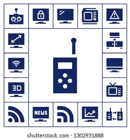  channel icon set. 17 filled channel icons.  Simple modern icons about  - Remote control, Television, Walkie talkie, Tv, Rss