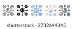 Channel icon set with multiple style collection
