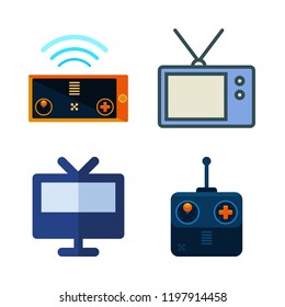 channel icon set. vector set about television and remote control icons set.