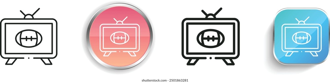 channel icon. Thin Linear, Regular and Button Style Design Isolated On White Background