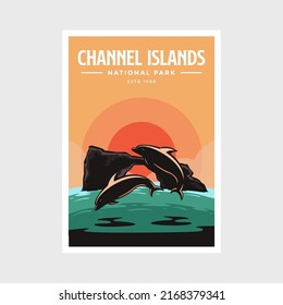 Channel islands National Park poster vector illustration design