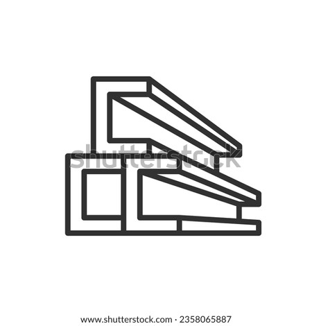 Channel, linear icon. Metal profile. Line with editable stroke