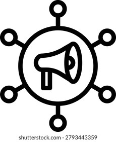Channel Marketing Line Icon and Vector