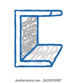 channel metal profile doodle icon sketch vector. channel metal profile sign. isolated symbol illustration